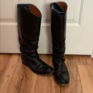 FRYE LEATHER BOOTS WIDE CALF